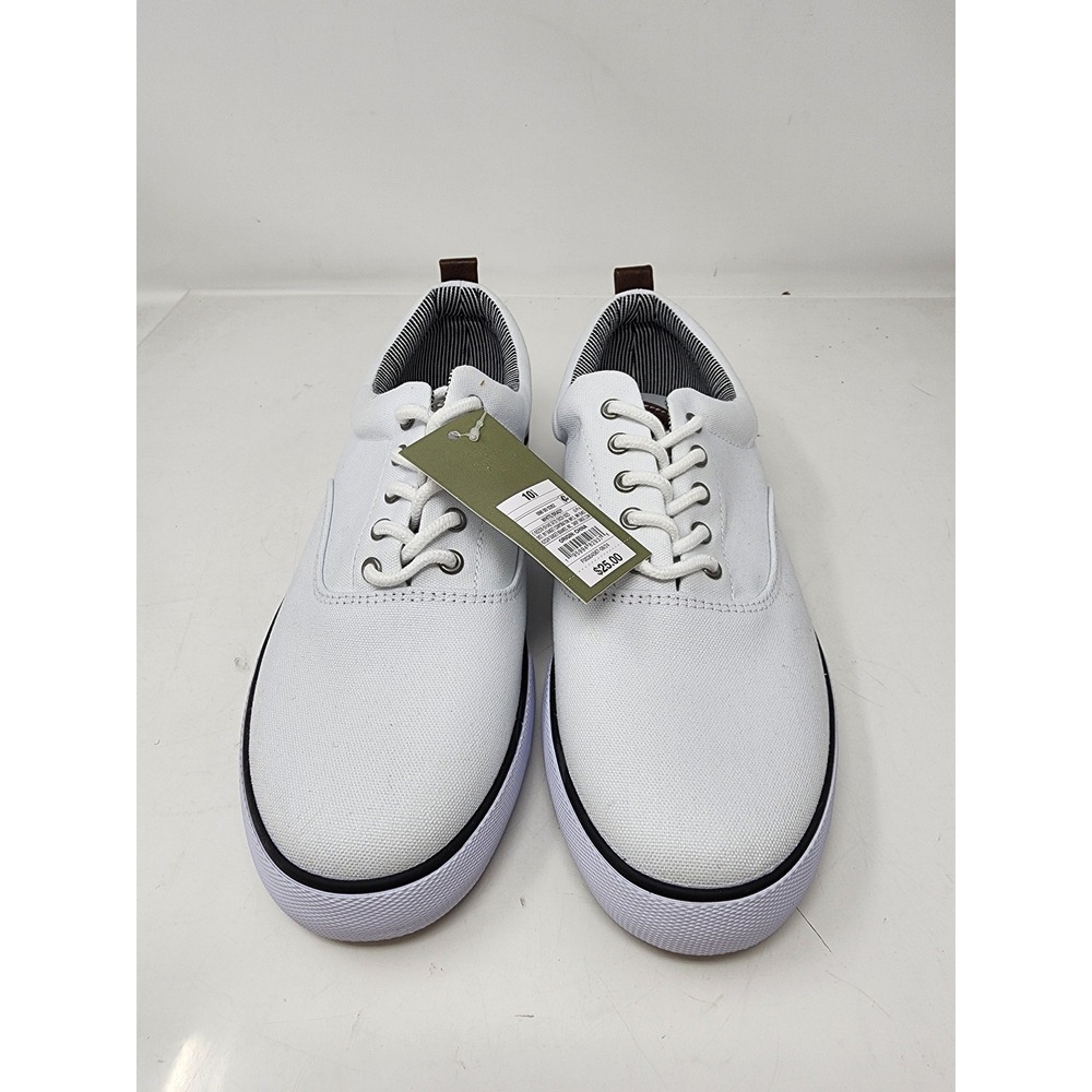 Goodfellow & Co Mens Brady Canvas Sneakers White Cotton Blend Size 10.5 Casual
